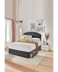 Silentnight Velvet 2 Drawer Divan Base Charcoal - Silentnight - Size: S KING - thumbnail 4