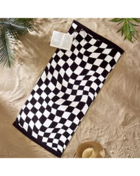 Catherine Lansfield Check Beach Towel Black/White - Catherine Lansfield - thumbnail 1