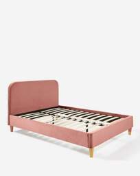 Emery Velvet Bed Frame Pink - Size: KINGSIZE - thumbnail 2
