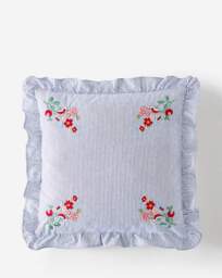 Julipa Estella Floral Ruffle Cushion Blue - Julipa - Size: 45X45 - thumbnail 3