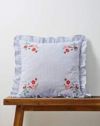 Julipa Estella Floral Ruffle Cushion Blue - Julipa - Size: 45X45 - thumbnail 1