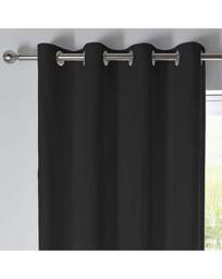 Sorbonne Eyelet Curtains Black - Fusion - Size: 168 x 229cm - thumbnail 3