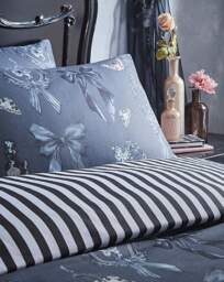 Fusion Bows Noir Duvet Cover Set Grey - Fusion - Size: SINGLE - thumbnail 2