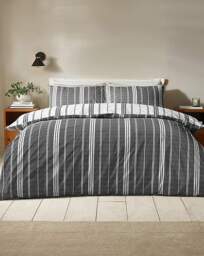Catherine Lansfield Harbour Duvet Set Black - Catherine Lansfield - Size: KING - thumbnail 3
