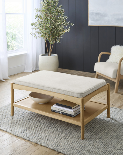 Fletcher Coffee Table Footstool Natural - JD Williams - image 1