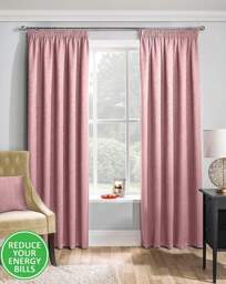 Matrix Pencil Pleat Thermal Curtain Blush - Enhanced Living - Size: 229 x 229cm - thumbnail 2