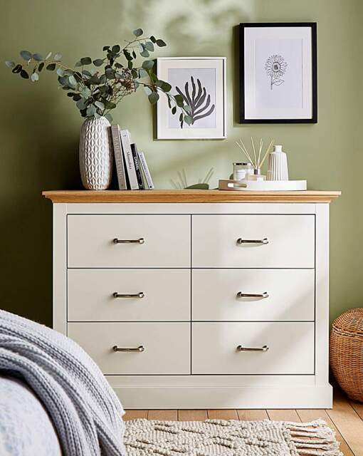 Julipa Ashford 6 Drawer Wide Chest Cream - Julipa - image 1