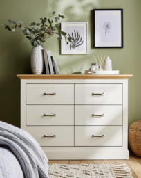 Julipa Ashford 6 Drawer Wide Chest Cream - Julipa - thumbnail 1