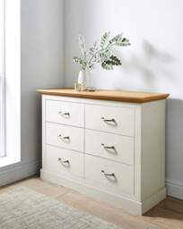 Julipa Ashford 6 Drawer Wide Chest Cream - Julipa - thumbnail 3