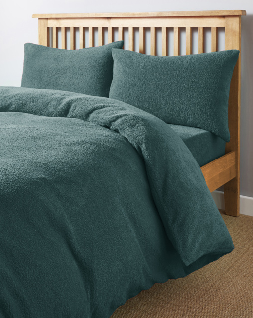 Cosy Cuddle Fleece Duvet Set Forest Green - JD Williams - Size: S KING - image 1