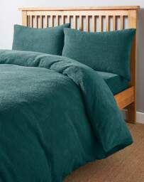 Cosy Cuddle Fleece Duvet Set Forest Green - JD Williams - Size: S KING - thumbnail 2