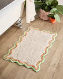 Scalloped Bath Mat - Multicoloured Multi - Fusion - Size: 50X80