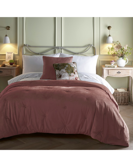 Appletree Austell Velvet Bedspread Pink - Appletree - image 1