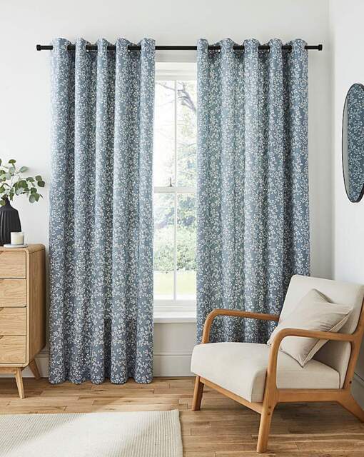 Sundour Sade Eyelet Curtains Denim - Sundour - Size: 117 x 229cm - image 1
