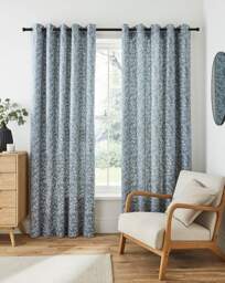 Sundour Sade Eyelet Curtains Denim - Sundour - Size: 117 x 229cm - thumbnail 1