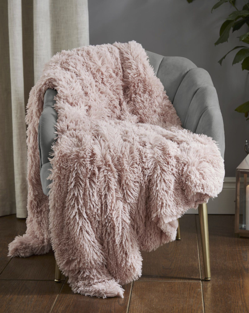 Shaggy Fleece Throw Blush - Catherine Lansfield - Size: 150X200 - image 1
