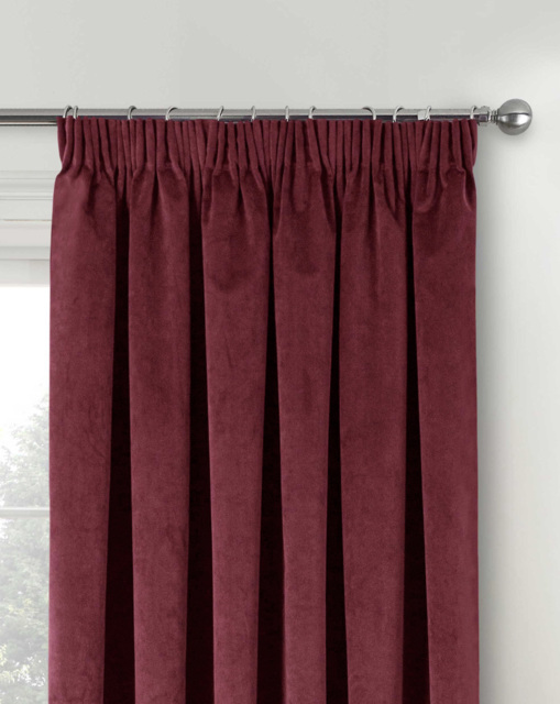 Oxford Velvet Curtain RED - Enhanced Living - Size: 117 x 137cm - image 1