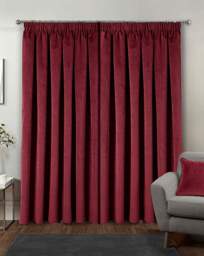 Oxford Velvet Curtain RED - Enhanced Living - Size: 117 x 137cm - thumbnail 4