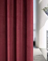 Oxford Velvet Curtain RED - Enhanced Living - Size: 117 x 137cm - thumbnail 2