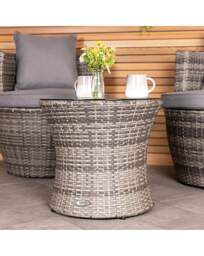 3 Piece Stacking Rattan Bistro Set Grey - Charles Bentley - thumbnail 5
