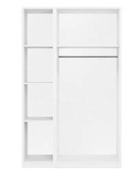 Sorrento Gloss 3 Door Mirrored Wardrobe White - One Call - thumbnail 4