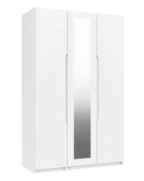 Sorrento Gloss 3 Door Mirrored Wardrobe White - One Call - thumbnail 2