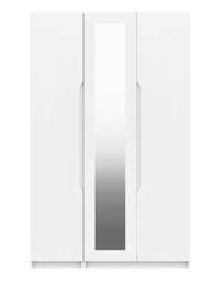 Sorrento Gloss 3 Door Mirrored Wardrobe White - One Call - thumbnail 1