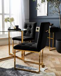 Joanna Hope Fallon Pair of Dining Chairs Black/Gold - Joanna Hope - thumbnail 1