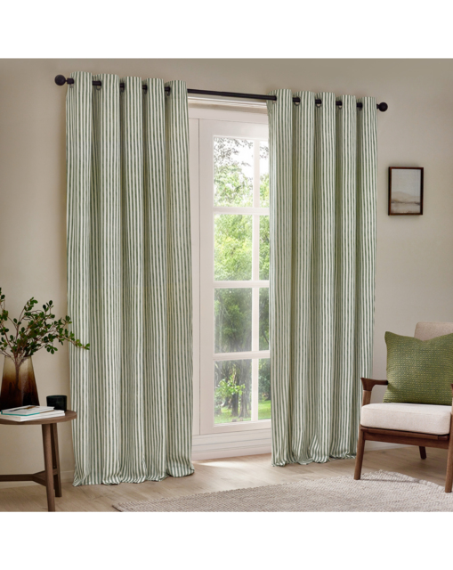 Yard Hebden Cotton Eyelet Curtains Forest Green - Yard - Size: 229 x 229cm - image 1