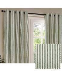 Yard Hebden Cotton Eyelet Curtains Forest Green - Yard - Size: 229 x 229cm - thumbnail 4