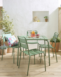 Rio Metal 4 Seater Dining Set Green - JD Williams - thumbnail 1
