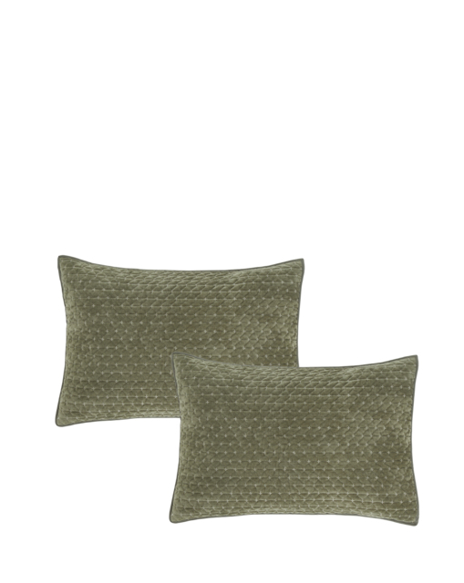 Bianca Attica Velvet Pillowsham Pair Green - Bianca - Size: PAIR - image 1