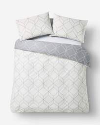 Oberon Duvet Cover Set Grey - JD Williams - Size: KING - thumbnail 4