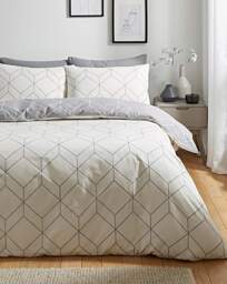 Oberon Duvet Cover Set Grey - JD Williams - Size: KING - thumbnail 3
