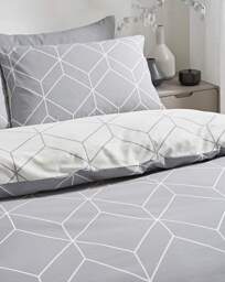 Oberon Duvet Cover Set Grey - JD Williams - Size: KING - thumbnail 5