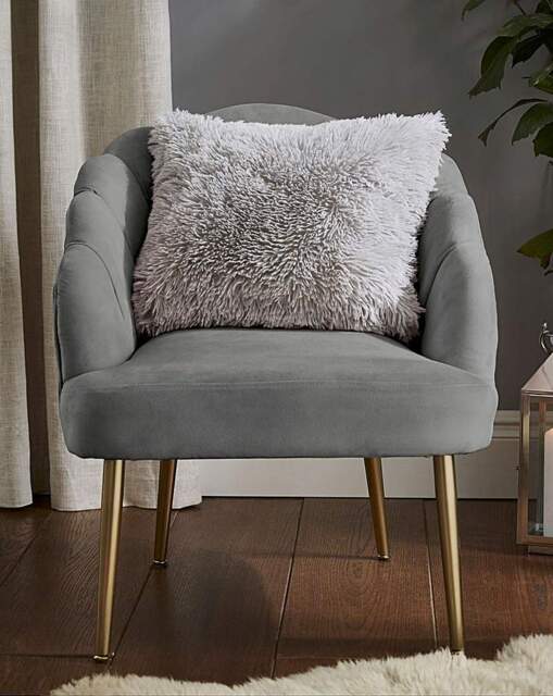 Shaggy Fleece Cushion Silver - Catherine Lansfield - Size: 45X45CM - image 1