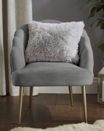 Shaggy Fleece Cushion Silver - Catherine Lansfield - Size: 45X45CM - thumbnail 1