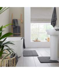 Anti Bacterial Bath Sheet Pair Charcoal - Catherine Lansfield - Size: PAIR - thumbnail 4