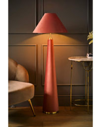 Martha Velvet Floor Lamp Pink - ValueLights