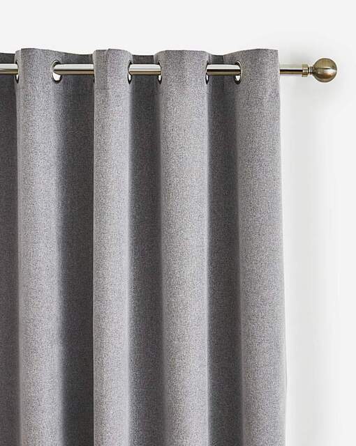 Austin Blackout Thermal Eyelet Curtains Grey - Enhanced Living - Size: 167 x 137cm - image 1