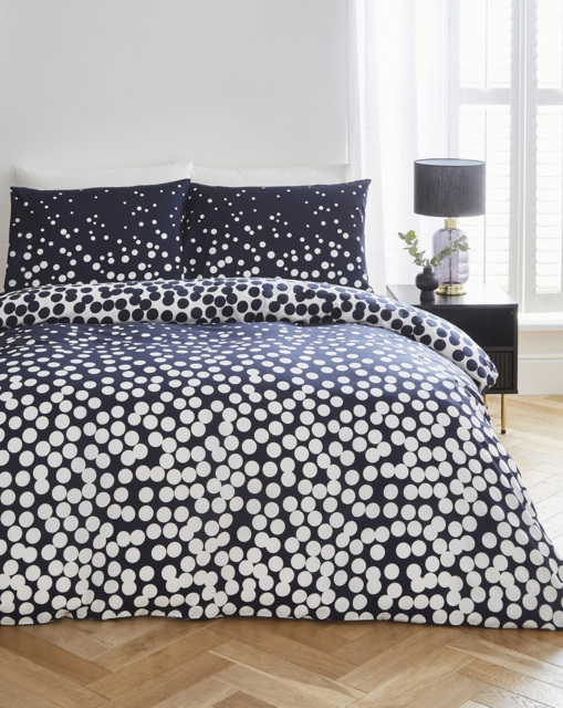 Joanna Hope Spot Duvet Cover Set White/Navy - Joanna Hope - Size: DOUBLE - image 1