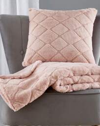 Cosy Diamond Cushion Blush - Catherine Lansfield - Size: 43X43 - thumbnail 4