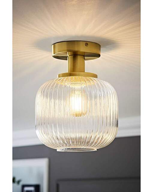 Calpe Clear Glass Ceiling Light Gold - Value Lights - image 1