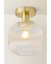 Calpe Clear Glass Ceiling Light Gold - Value Lights - thumbnail 2