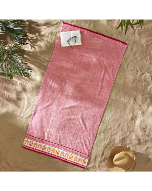 Catherine Lansfield Huts XL Beach Towel Coral - Catherine Lansfield - image 1