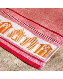 Catherine Lansfield Huts XL Beach Towel Coral - Catherine Lansfield - thumbnail 3