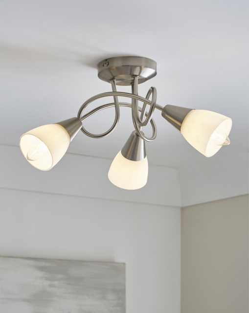 3 Shade Ceiling Light Silver - Searchlight - image 1
