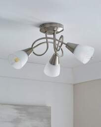 3 Shade Ceiling Light Silver - Searchlight - thumbnail 3