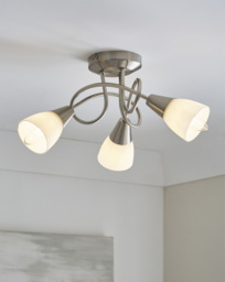 3 Shade Ceiling Light Silver - Searchlight