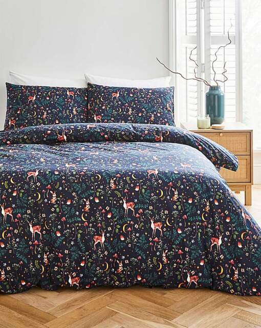 Woodland Animals Duvet Cover Set Navy - JD Williams - Size: KING - image 1